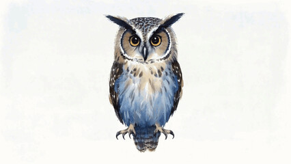 Whispers of the night owl isolated watercolor vector illustration svg