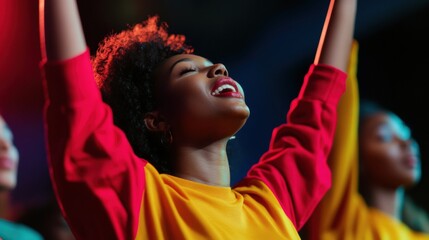 Naklejka premium Vibrant Spiritual Wellness Good Friday Gospel Choir Experience - Emotional Resilience and Cultural Heritage in Contemporary Worship Storytelling