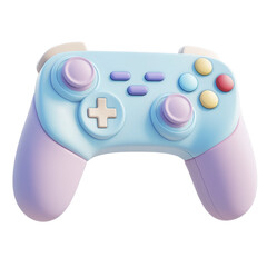 3D Cartoon Game Controller on transparent background