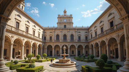 Obraz premium Sight of the internal courtyard The Normans'l Palace in Palermo, Sicily