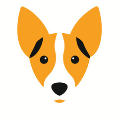 Dog head vector isolated on white background