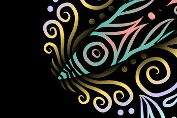 luxury traditional Indonesian Dayak batik design with aesthetic gradient background
