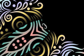 Fototapeta premium luxury traditional Indonesian Dayak batik design with aesthetic gradient background 
