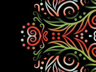 luxury traditional Indonesian Dayak batik design with aesthetic gradient background
