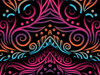 luxury traditional Indonesian Dayak batik design with aesthetic gradient background
