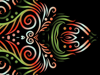 luxury traditional Indonesian Dayak batik design with aesthetic gradient background
