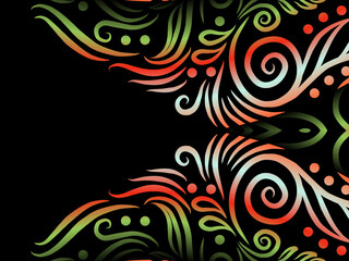 luxury traditional Indonesian Dayak batik design with aesthetic gradient background
