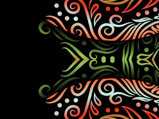 luxury traditional Indonesian Dayak batik design with aesthetic gradient background
