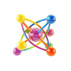 Orbital Rainbow Atom on transparent background