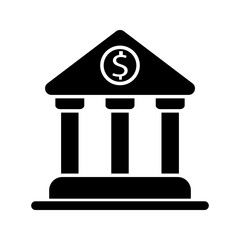 bank vector icon, museum, university vector illustration, pictogram isolated on white background. color editable