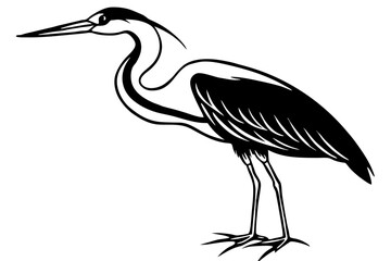 heron  silhouette vector illustration