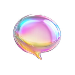 Oil-Slick Chat Bubble on transparent background
