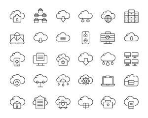 Obraz premium Cloud Storage UI Icons