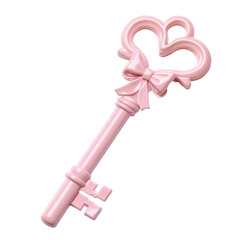 Heart-Shaped Key on transparent background