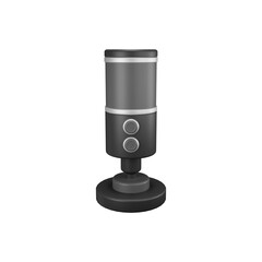 3D microphone from angled view, suitable for audio content icons.
