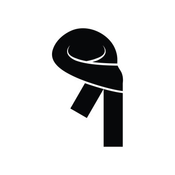 black scarf simple design on white clip art preview