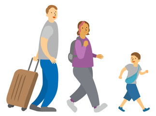 インバウンド白人家族子連れ観光客3人