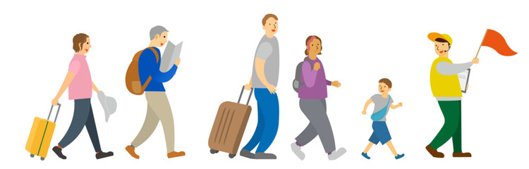 インバウンド白人外国人観光客家族の団体