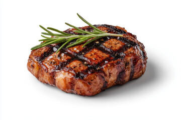Isolated gourmet steak grilled to medium-rare perfection with beverage pairing indoor culinary delight focused close-up view luxurious dining experience