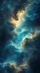 Fototapeta premium Cosmic Nebula Stunning Space Wallpaper & Mobile Wallpaper
