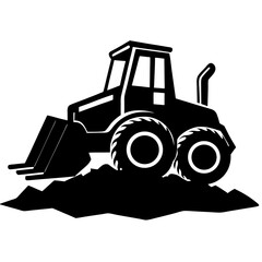 tractor silhouette vector