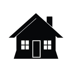 Simple house silhouette vector illustration 