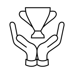 Winner Line Icon. Award, Success, Achievement, Sport, Competition, Trophy, Champion, Medal, Leadership Editable Stroke Vector Illustration.