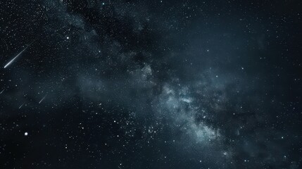 Fototapeta premium Meteor shower lighting up a dark night sky