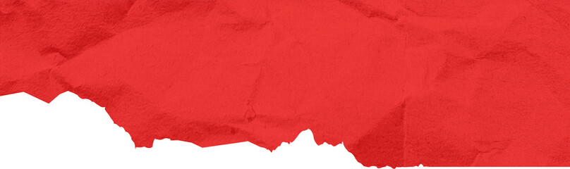 Red ripped torn paper edge border isolated on transparent background. Red Torn Paper Crumpled Illustration