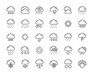 Fototapeta premium Modern Cloud Burst Line Art