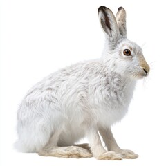 Obraz premium Snowshoe hare portrait isolated on white background studio shot