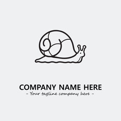 Snail illustration black and white for logo company vector image

