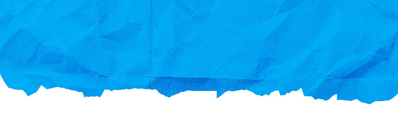 Blue torn ripped paper edge border isolated on transparent background. Blue Torn Paper Crumpled Illustration