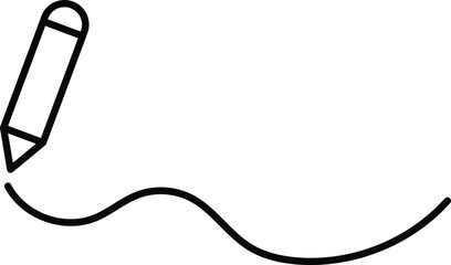 Obraz premium Drawing pencil icon with curved line for sketching and creative design