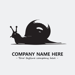 Snail illustration black and white for logo company vector image
