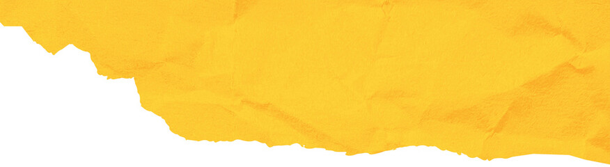 Yellow torn ripped paper edge border isolated on transparent background. Yellow Torn Paper Crumpled Illustration