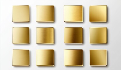 Elegant Golden Squares on White Background for Creative Design Use