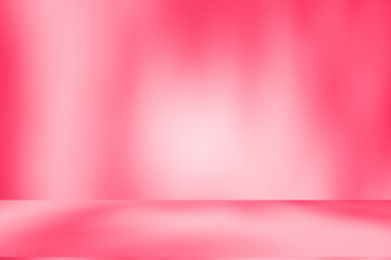 Fototapeta premium Wall interior background, studio and backdrops show products.with shadow from window color pink background for text insertion and presentation interior decoration 