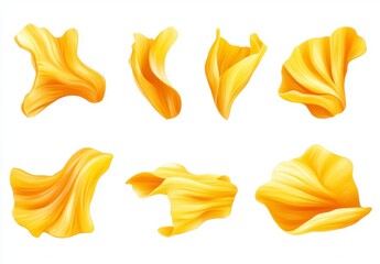 Naklejka premium Elegant Collection of Yellow Petals in Various Natural Shapes