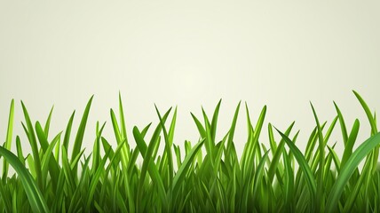 Fototapeta premium Lush green grass with vibrant blades against a soft background