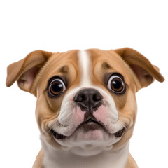 Fototapeta premium Playful Pup's Portrait: A close-up shot of a charming puppy with endearing features and expressive eyes, radiating warmth and cuteness.