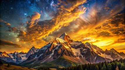 Majestic Mountain Peaks at Sunset