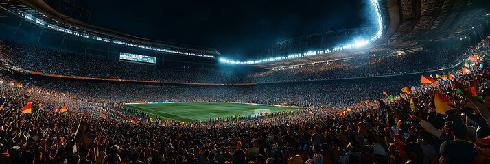 Electrifying Atmosphere in a Jam-Packed Stadium: A Celebration of Sport and Unity