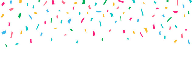 Festive Colorful Confetti Falling Isolated on White Background, Confetti for birthday, party, festival fair, celebration, and congratulation. Vector flat design.