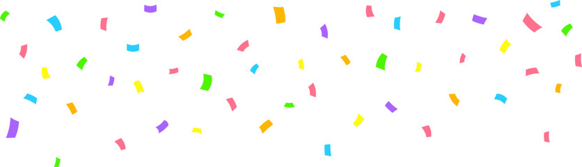Colorful Celebration Confetti Background with Falling Particles, Party or Festive Decor. Confetti for birthday, party, festival fair, celebration, and congratulation. Vector flat design.