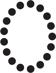 Oval frame dots black. Design element