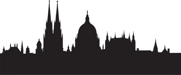 Naklejka premium City Skyline Silhouettes Set 