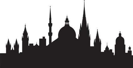 Fototapeta premium City Skyline Silhouettes Set 