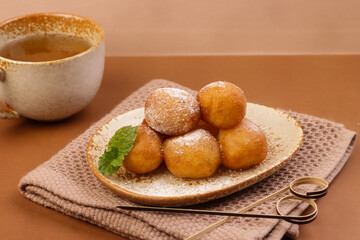 Loukoumades, Traditional Greek Donuts or Honey Puffs.