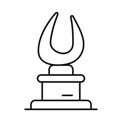 Trophy Line Icon. Award, Success, Achievement, Sport, Competition, Medal, Champion, Winner, Leadership Editable Stroke Vector Illustration.